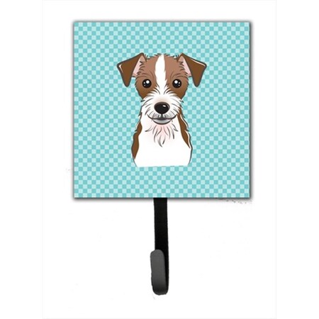 Jensendistributionservices Checkerboard Blue Jack Russell Terrier Leash Or Key Holder MI2103615